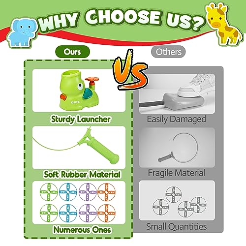 Veopoko Outdoor Toys for Kids Toys Age 3-8, Flying Disc Launcher Toy Garden Toys for 2 3 4 5 6 Year old Girls Boys Flying Saucer Toy Gifts for 3-10 Year Old Boy Girls Autism Toy Flying Toys