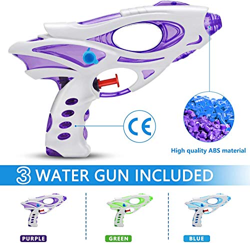 Ucradle Water Pistols For Kids,3Pack Super Gun Blaster Cool Small Pistol Guns Outdoor Beach Garden Toy Pool Bath Party Water Fighting Toys For Children Girls Boys (3pcs water pistols)