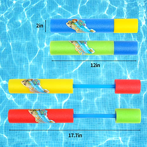 SULOLI 4 Pack Water Pistols for Kids Toddlers Outdoor Pool Beach Toys Foam Water Guns Summer Super Water Blaster Soaker Gun for Garden Outside Games