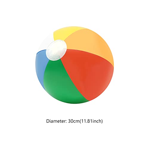 CHEERYMAGIC 2 Pcs Beach Balls, 12 Inches Inflatable Colorful Beach Ball Pool Float Balls Inflatable Beach Toys for Outdoor Activity Summer Seaside Party A6-CQCQ (Colour)