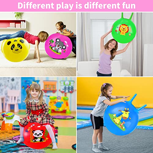 Ynanimery 2 Pack Hoppers Jumping Ball, 18.8 Inch Inflatable Bouncy Balls for Kids, Jumping Ball Activity Toy, Garden Games Indoor Outdoor Games Hopping Toys for Kids 3 Years Old and Up