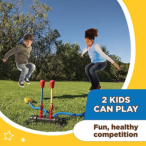Stomp Rocket Original Dueling Rocket Launcher for Kids - Soars 200 Ft - 4 Rockets and Multi-Player Adjustable Launcher Stand - Fun Outdoor Toy and Gift - Boys or Girls Age 5+ Years Old