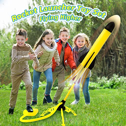 REFUN Toy Rocket Launcher for Kids with 6 Foam Rockets and Toy Air Rocket Launcher, STEM Gift for Boys and Girls Ages 3 Years and Up, Christmas Xmas Easter Egg Gifts Fun Outdoor/Indoor Toy for Kids