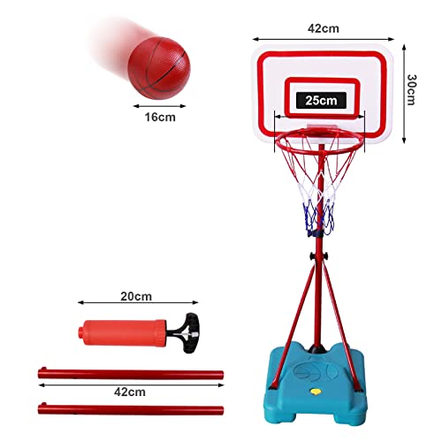 TONZE Kids Basketball Hoop and Stand Height Adjustable,Net and Ball Outdoor Indoor Mini Basketball Hoop Sport Play Set Toys for 4 5 6 7 Year Old Boys Girls(88cm/138cm/190cm)