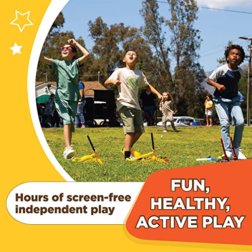 Stomp Rocket Original Dueling Rocket Launcher for Kids - Soars 200 Ft - 4 Rockets and Multi-Player Adjustable Launcher Stand - Fun Outdoor Toy and Gift - Boys or Girls Age 5+ Years Old