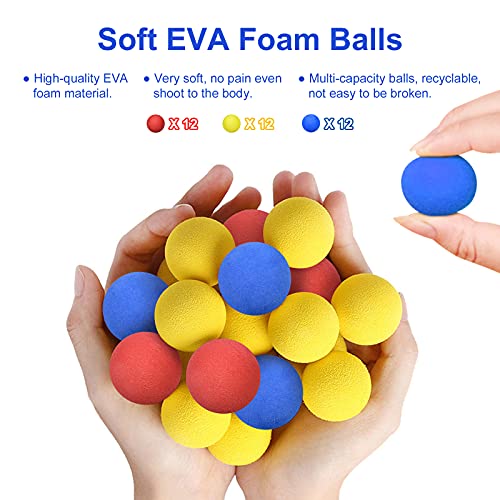 Shooting Game Toy for Age 6, 7, 8, 9, 10+ Years Old Boys and Girls, Popper Air Toy Guns with Moving Shooting Target & 36 Foam Balls, Outdoor Garden Toys Gifts - Compatible with Nerf Toy Guns