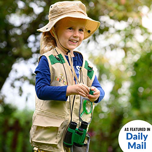 Cheerful Children Toys Kids Explorer Kit Bug Hunting Kit Explorer Costume includes Explorer Hat Cargo Vest for 3-7 year old boys girls Outdoor Backyard Safari Nature Zoo Keeper STEM Educational Toys