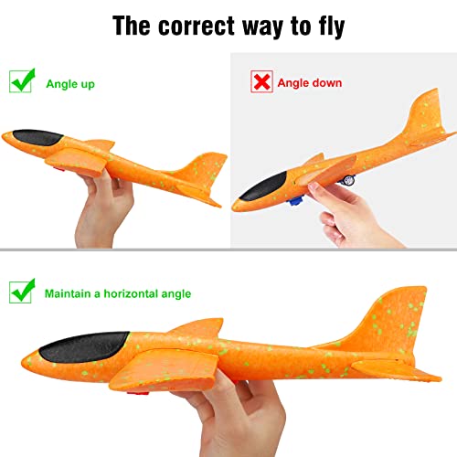 Airplane Launcher Toy, Foam Throwing Glider Plane with Catapult Gun, Indoor Outdoor Shooting Game for Kids Boys Girls Age 3-12,Flying Gadget Children Xmas Birthday Gift & Present Stocking Filler