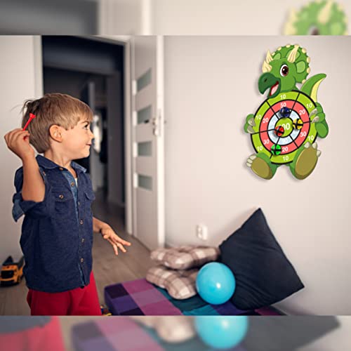 Kizmyee Kids Dart Board Set, 69cm Dinosaur Toy for Kids Dartboard with 12 Sticky Balls and 6 Darts, Indoor and Outdoor Foldable Dartboard Throwing Game Sets for Kids 3 Years and Up