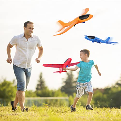Airplane Launcher Toy, Foam Throwing Glider Plane with Catapult Gun, Indoor Outdoor Shooting Game for Kids Boys Girls Age 3-12,Flying Gadget Children Xmas Birthday Gift & Present Stocking Filler