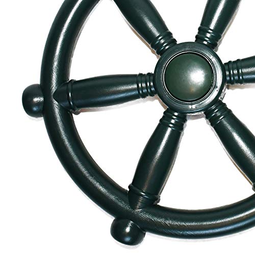 Garden Games Deluxe Ship's Steering Wheel for Garden Climbing Frames Playhouses Tree Houses (Green)
