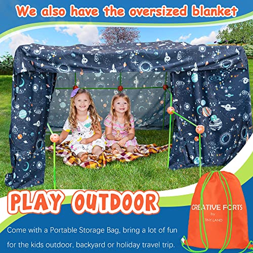 Kids Fort Building Kit - 130 Piece, Construction Toys for 5+ Years Old Boys & Girls, Den Building Kit DIY Play Tent Indoor & Outdoor, STEM Building Toys - Fort, Play House, Secret Base