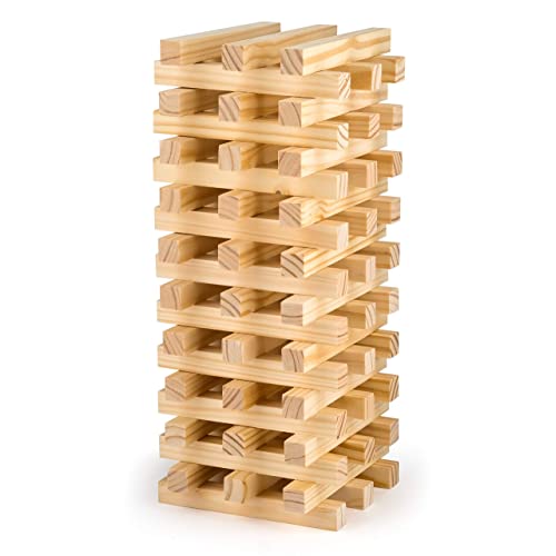 Hello Summer Vivo Technologies Giant Jumbo Tumbling Tower Wooden Blocks Indoor Outdoor Family Tumble Tower Christmas Game, (HS010)