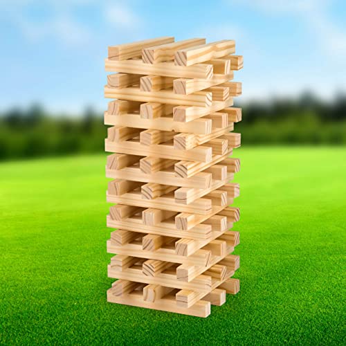 Hello Summer Vivo Technologies Giant Jumbo Tumbling Tower Wooden Blocks Indoor Outdoor Family Tumble Tower Christmas Game, (HS010)