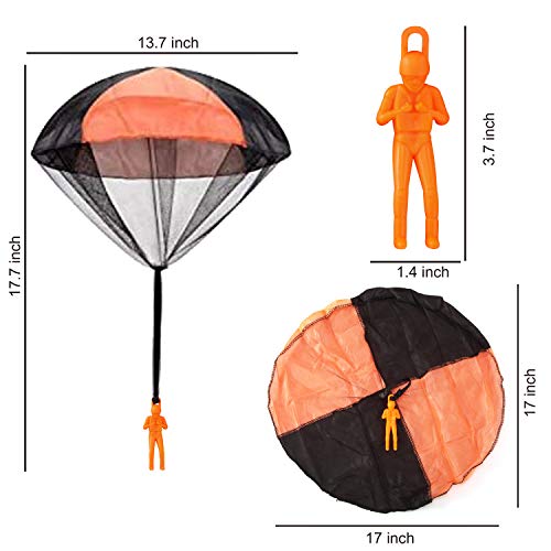 JOYIN 8 PACK 2 in 1 Glider and Parachute Toy Set with Figures, Tangle Free Throwing Hand Throw Flying Toys for Kids Outdoor Play