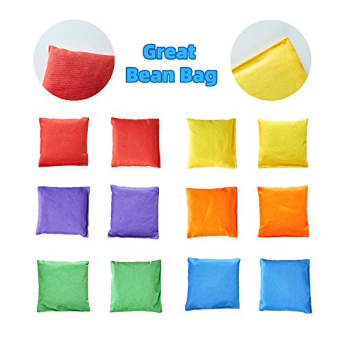 Paochocky 30 Pcs 3 in 1 Funny Activity Game Set - Six colors Throwing Ring toss and Bean Bags to Soft Cones Family Games, Indoor Outdoor Activity Birthday Party Supplies with Wonderful Gift Box