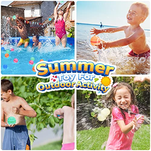 Reusable Water Bomb Balloons, Latex-Free Silicone Water Splash Ball, Quick Self-Sealing Water Bomb for Kids Adults Outdoor Activities Water Games Toy Outside Summer Fun Party Supplies 12 Pack