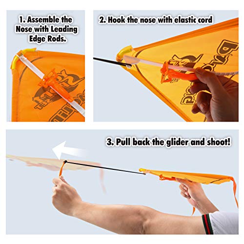 JOYIN 8 PACK 2 in 1 Glider and Parachute Toy Set with Figures, Tangle Free Throwing Hand Throw Flying Toys for Kids Outdoor Play