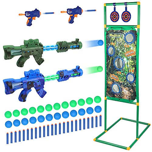 Welltin Shooting Games Toys for 5 6 7 8 9 10+ Year Old Boys Girls, Shooting Targets Christmas Xmas Gifts for Kids Gifts for 5-10+ Year Old Boys Girls Outdoor & Indoor Cool Toys Age 5-12 Nerf Toys Guns