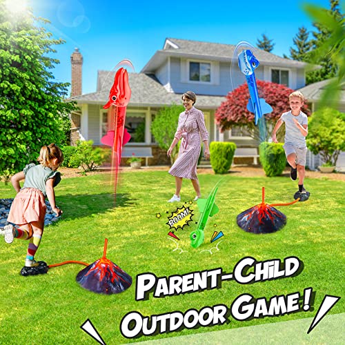 Anginne Dinosaur Toys for 3-8 Years Old Boys, Garden Games Toys 3-10 Years Old Boys Girls Gifts for Kids Stomp Toy Rockets Girls Boys Toys Age 3-8 Birthday Gifts for Kids Outdoor Toys