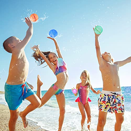 Reusable Water Bomb Balloons, Latex-Free Silicone Water Splash Ball, Quick Self-Sealing Water Bomb for Kids Adults Outdoor Activities Water Games Toy Outside Summer Fun Party Supplies 12 Pack