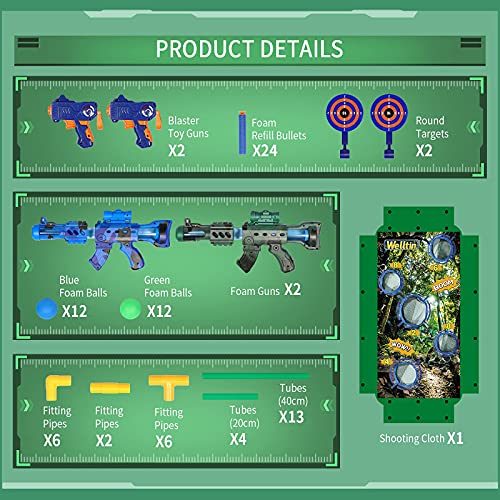 Welltin Shooting Games Toys for 5 6 7 8 9 10+ Year Old Boys Girls, Shooting Targets Christmas Xmas Gifts for Kids Gifts for 5-10+ Year Old Boys Girls Outdoor & Indoor Cool Toys Age 5-12 Nerf Toys Guns