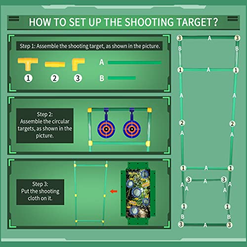Welltin Shooting Games Toys for 5 6 7 8 9 10+ Year Old Boys Girls, Shooting Targets Christmas Xmas Gifts for Kids Gifts for 5-10+ Year Old Boys Girls Outdoor & Indoor Cool Toys Age 5-12 Nerf Toys Guns