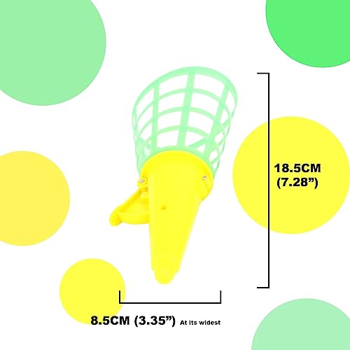 D.A.Y. Republic Click and Catch Ball Game, Ideal Indoor & Outdoor Garden Beach Toy Set, Develops Hand-eye Coordination and Reaction, Includes 2 Launchers and 2 Balls (1 Pack of 2)