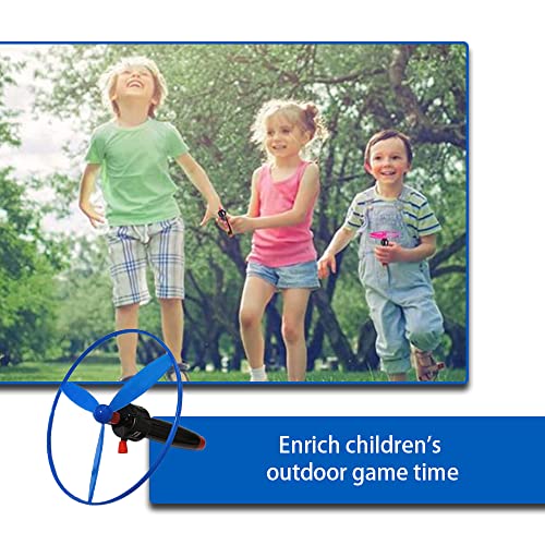 4 Pcs Flying Saucer Toys Fun Fly Toys Pull String Propeller Flying Saucers for Children Outdoor Games (Random Color)