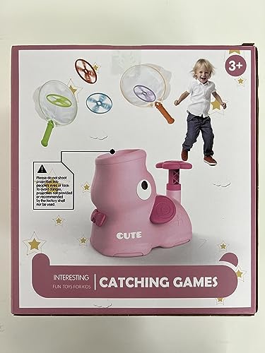 Kids Outdoor Garden Toys for 3+ Year Olds, OMWay Flying Disc Launcher Toy with 32 Disc for Toddlers Age 3 4 5, Fun Garden Games for Kids 4-8, Christmas Easter Birthday Gift for Boys and Girls Age 8-12