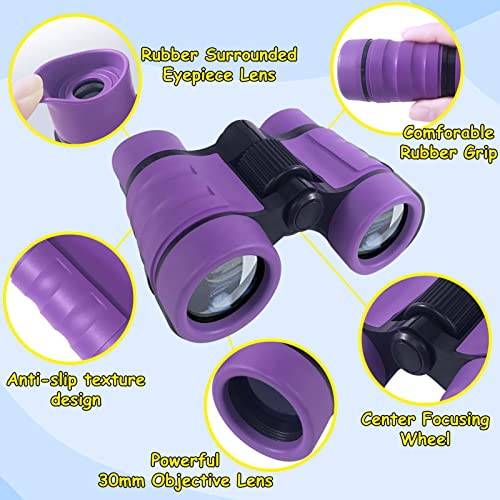 Binoculars for Kids Toys Gifts for Age 3, 4, 5, 6, 7, 8, 9, 10+ Years Old Boys Girls Kids Telescope Outdoor Toys for Sports and Outside Play, Bird Watching, Birthday Presents(Purple)