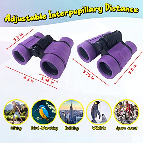 Binoculars for Kids Toys Gifts for Age 3, 4, 5, 6, 7, 8, 9, 10+ Years Old Boys Girls Kids Telescope Outdoor Toys for Sports and Outside Play, Bird Watching, Birthday Presents(Purple)
