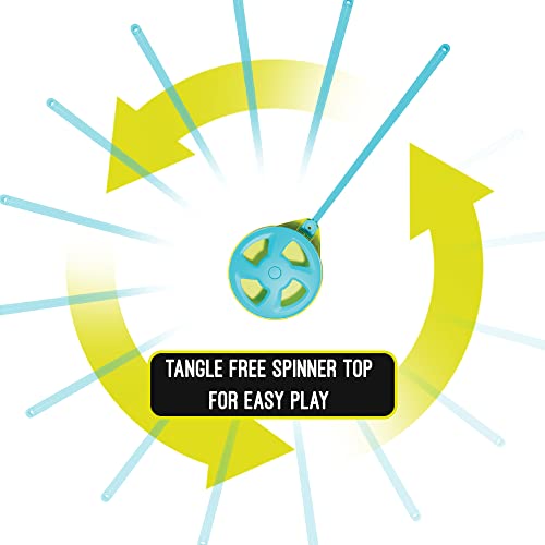 Early Fun All Surface Junior Swingball Set, For ages 3+, Introduction to Swingball, Foam Ball and little hands bats, Tangle Free Top Spinner, All Surface Base, Blue and Yellow, 36 x 46 x 10 cm