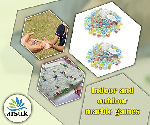 ARSUK Cat's Eye Marbles, Glass Marbles, Comes in a bag, Protection against damage, Sports Toys & Outdoor Games (160-170 Pcs, 955gm Approx.)