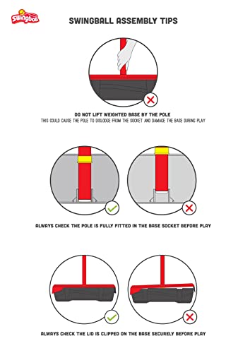 Early Fun All Surface Junior Swingball Set, For ages 3+, Introduction to Swingball, Foam Ball and little hands bats, Tangle Free Top Spinner, All Surface Base, Blue and Yellow, 36 x 46 x 10 cm