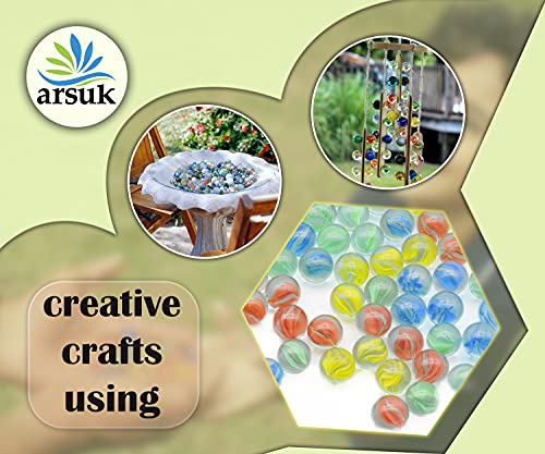 ARSUK Cat's Eye Marbles, Glass Marbles, Comes in a bag, Protection against damage, Sports Toys & Outdoor Games (160-170 Pcs, 955gm Approx.)