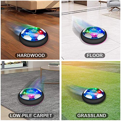 Rechargeable Air Power Football, Kids Hover Soccer Ball Toy Indoor with Soft Foam bumper & Led Lights, Sport Game Children Gadget Easter Birthday Gift/Present for Boys Girls Stocking Filler Xmas