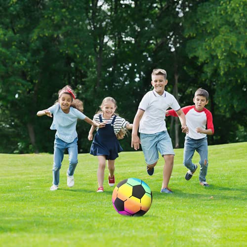 BQSHX 3 Pcs Toddler Sports Ball Set with Pump,Inflatable Football Basketball Rainbow Ball Outdoor Playground Garden Bouncy Beach balls Toy Game for Kids Children Boys Girls Christmas Birthday Gift