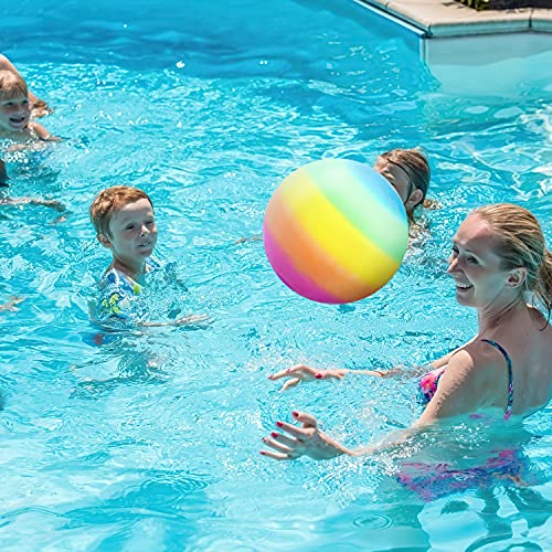 BQSHX 3 Pcs Toddler Sports Ball Set with Pump,Inflatable Football Basketball Rainbow Ball Outdoor Playground Garden Bouncy Beach balls Toy Game for Kids Children Boys Girls Christmas Birthday Gift