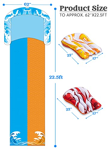JOYIN 685 cm Slip Slide and 2 Bodyboards, Lawn Water Slides Slip N Waterslides Summer Water Toy with Build in Sprinkler for Backyard Outdoor Water Fun for Kids Adults