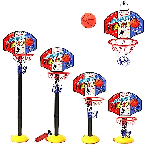 Kidoloop® Kids Basketball Hoop and Stand Adjustable Height, Net Ball Pump Portable Basketball Indoor Outdoor Activity Sports Gift for Children Summer toys for Outdoor Garden Backyard