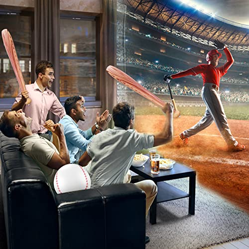 3 Pieces Baseball Balloons, Inflatable Baseball Bat Beach Baseball Including 16 Inch Baseball and 30 Inch Inflatable Baseball Bat Baseball Party Favors for Pool Beach Fun Sports Game Birthday Decor