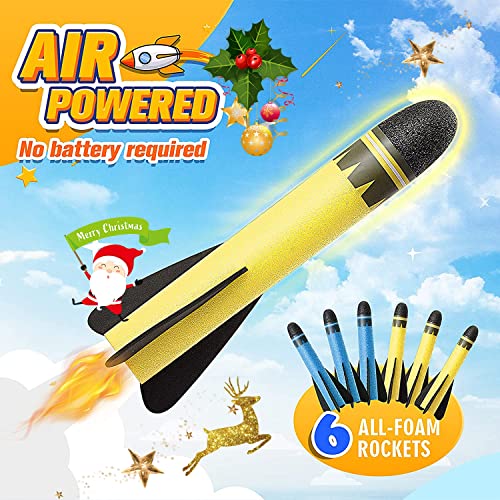 DejaNard Toys for 3-10 Year Old Boys, Rocket Toy Launcher for Kids Gifts for 3-12 Year Old Boys Girls Outdoor Toys Boy Toys Age 3 4 5 6 Garden Toys Stomp Toy Rockets Kids Toys Boy Gifts Age 3-12