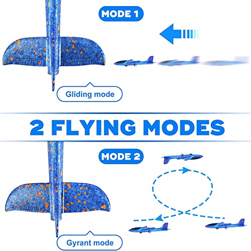ZYHLTD Airplane Launcher Toys Set, Launcher and 3 Foam Airplanes, Fun Outdoor Toys Shooting Game, Gifts for Children, Family and Friends (Blue Launcher)