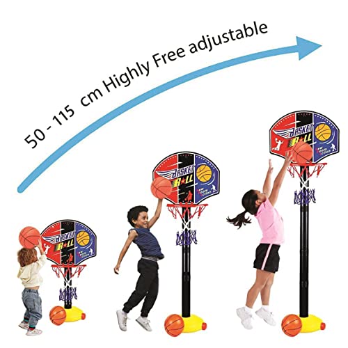 Kidoloop® Kids Basketball Hoop and Stand Adjustable Height, Net Ball Pump Portable Basketball Indoor Outdoor Activity Sports Gift for Children Summer toys for Outdoor Garden Backyard