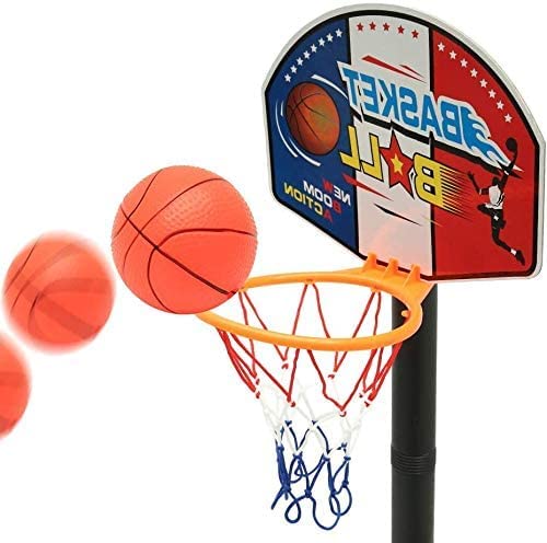 Kidoloop® Kids Basketball Hoop and Stand Adjustable Height, Net Ball Pump Portable Basketball Indoor Outdoor Activity Sports Gift for Children Summer toys for Outdoor Garden Backyard