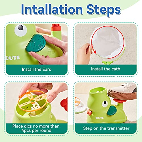 YYDeek Outdoor Toys for Kids Ages 3-5, Flying Disc Launcher Toy for Girls Age 3, Flying Saucer Toy with 8 Dics, Outdoor and Indoor Interactive Toys for Pets and Children