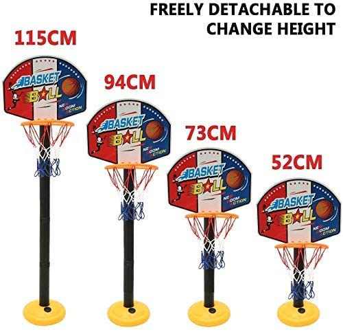 Kidoloop® Kids Basketball Hoop and Stand Adjustable Height, Net Ball Pump Portable Basketball Indoor Outdoor Activity Sports Gift for Children Summer toys for Outdoor Garden Backyard