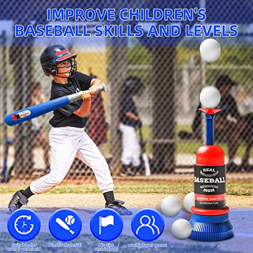 EPPO Tee Ball Set for Kids 3-5|5-8, Kids Baseball Tee, T-Ball Set for Toddlers Includes 6 Balls, Teeball Batting Tee, Pitching Machine, Nice Gift Outdoor Sport Toy Games for Boys & Girls