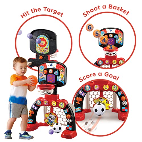 VTech 3-in-1 Sports Centre, Baby Interactive Toy with Colours and Sounds, Educational Games for Kids, Learning Toys with Role-Play, Suitable for Baby Boys and Girls from 12 to 36 Months (Red/Black)